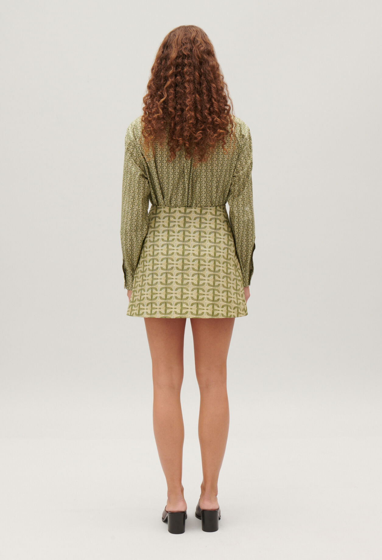 Short A-line skirt with monogram