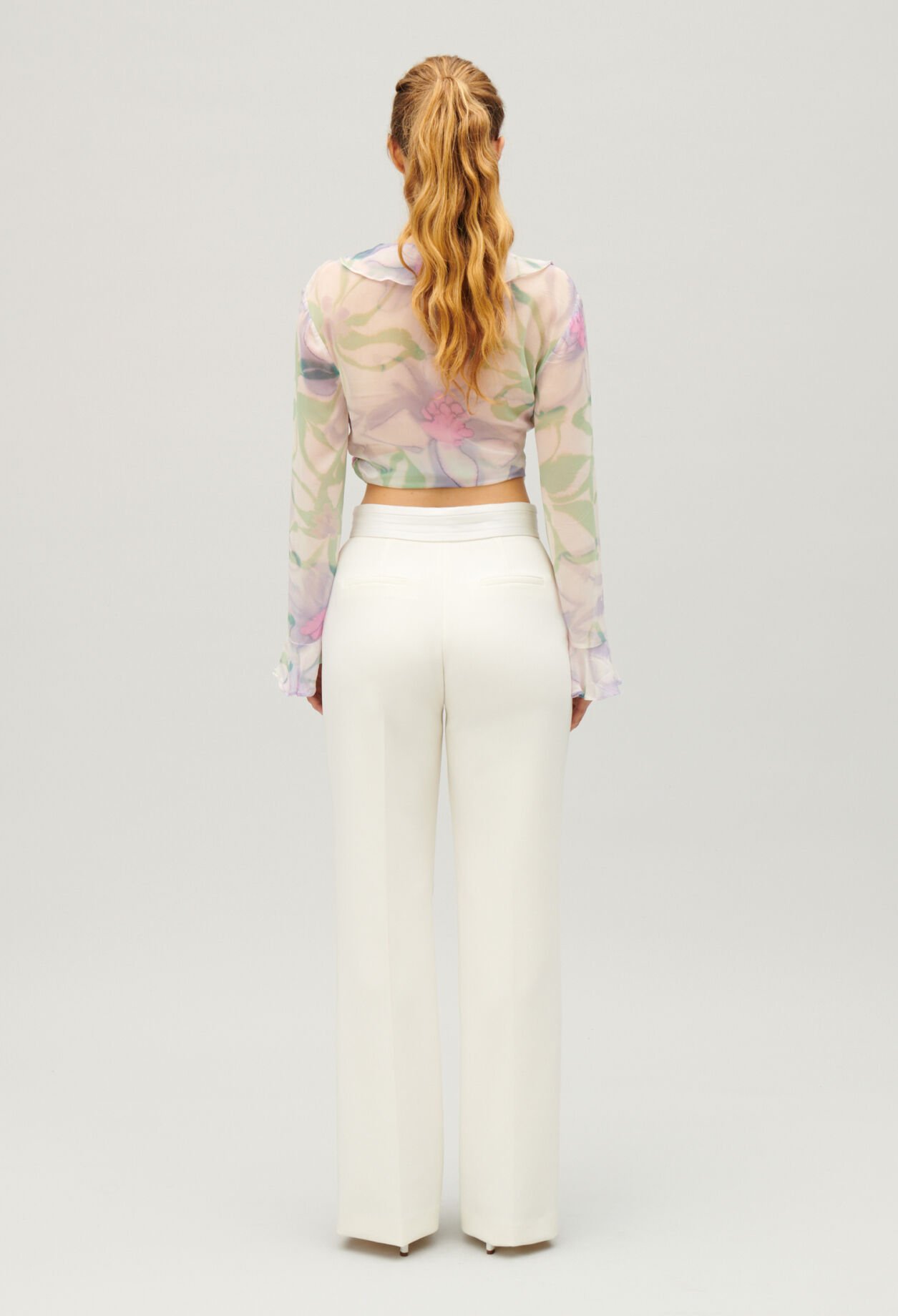 Pantalon droit tailleur blanc