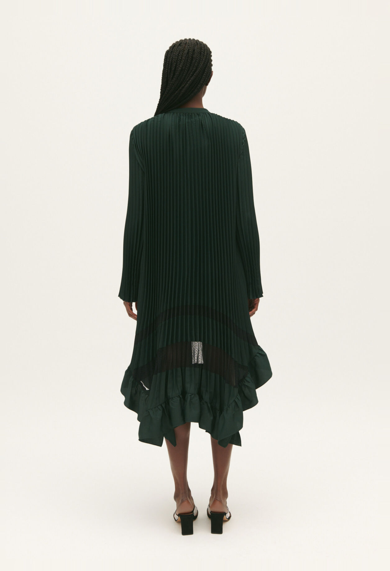 Robe mi-longue plissée