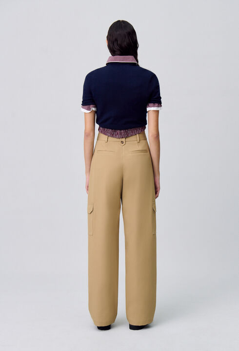 Wide-Leg Straight Cargo Trousers