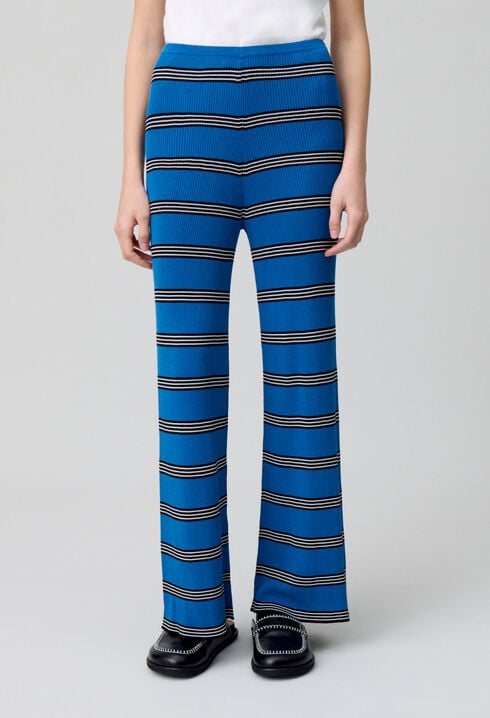 Pantalon slim fine maille