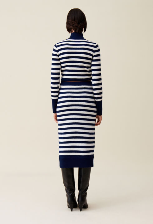 Striped knit sailor skirt