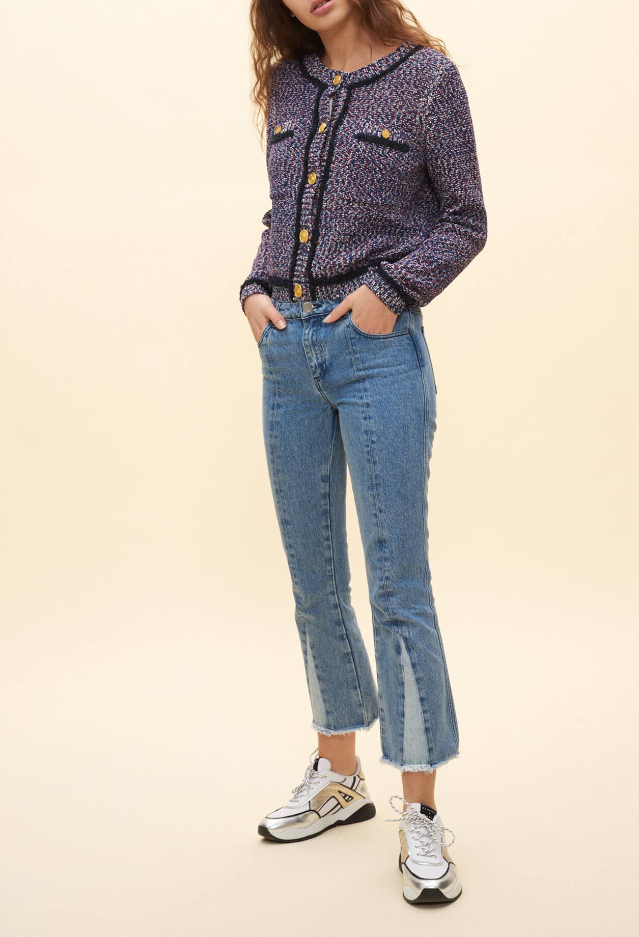 Cardigan en maille mouchetée
