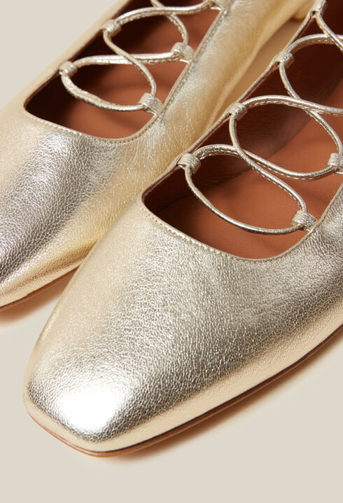 Ballerines cuir doré