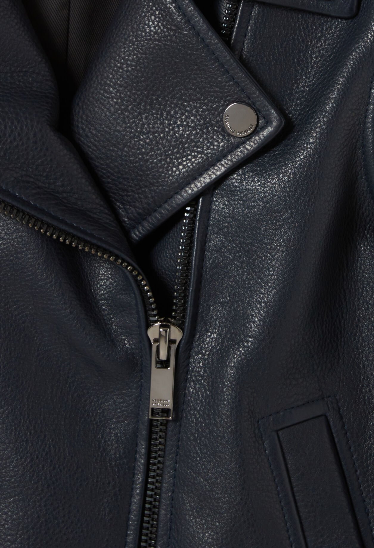 Veste cuir grainé noir