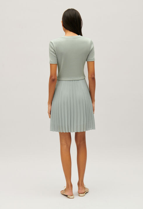 Short almond pleated Twist dress