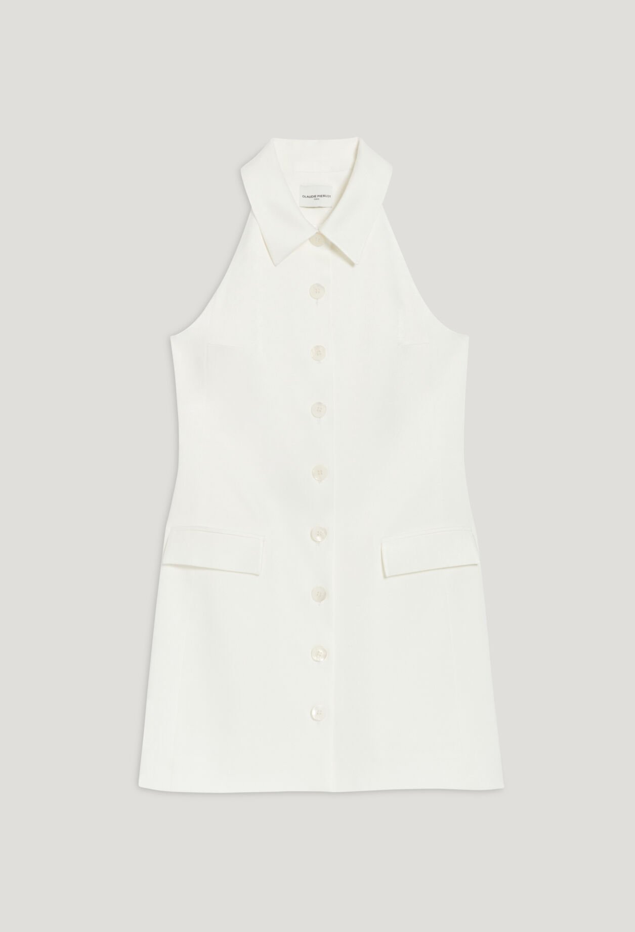 Robe courte satinée écrue