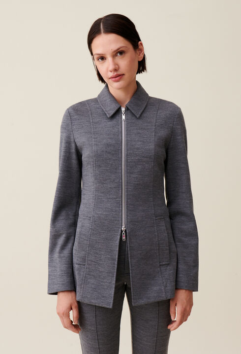 Veste cintrée zippée grise