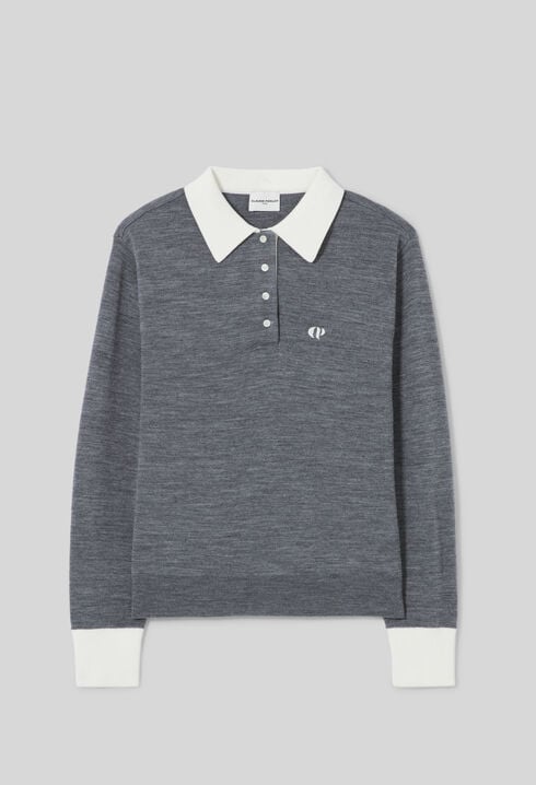 Pull polo maille fine