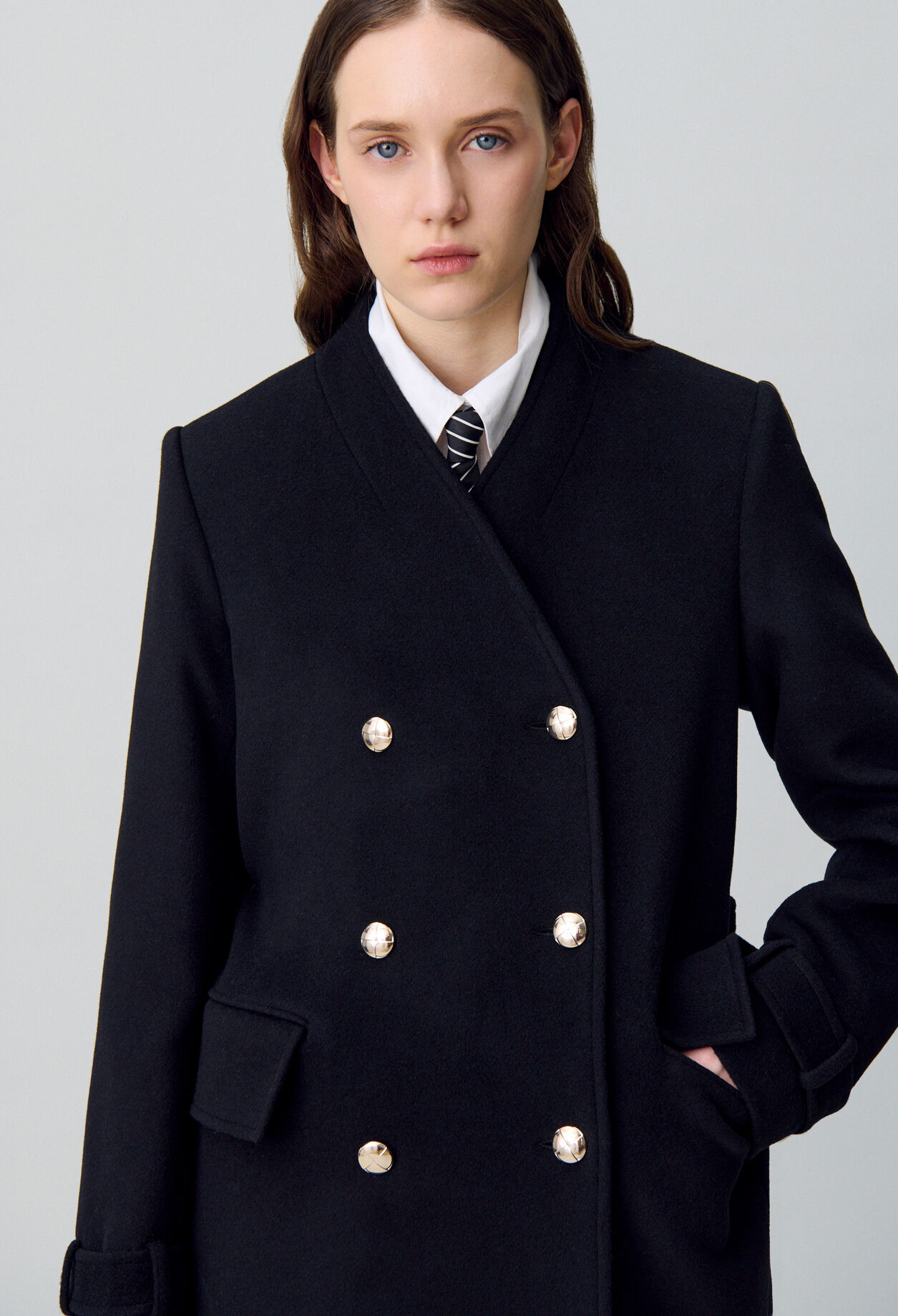 Long double-breasted coat