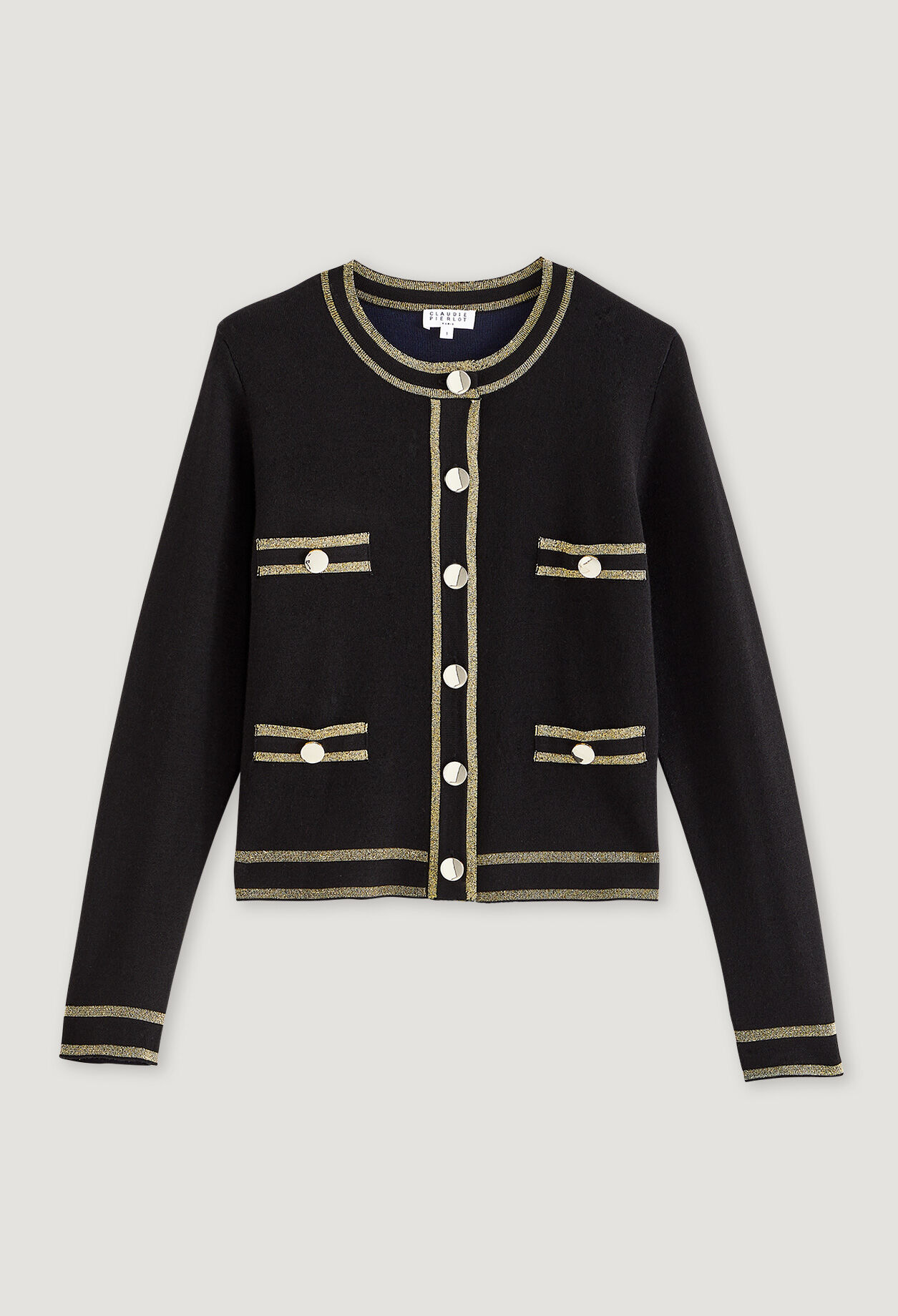 Cardigan noir et doré