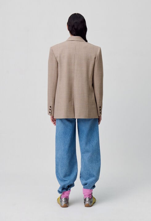 Veste droite tailleur carreaux