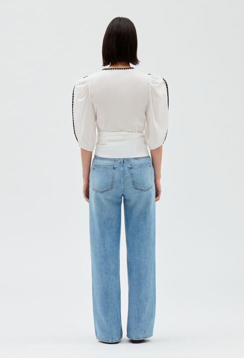 Blouse cache-cœur écrue