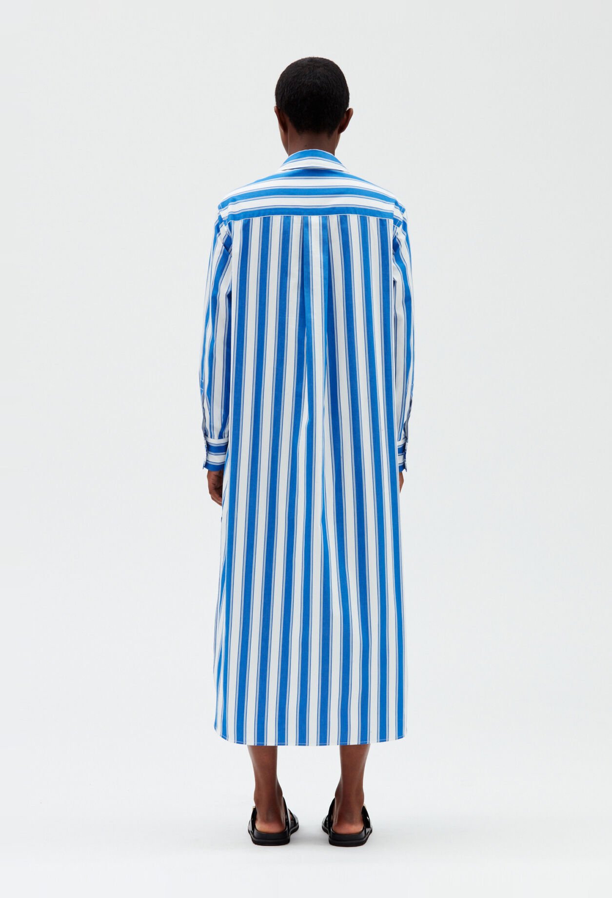 Robe chemise rayures bleue