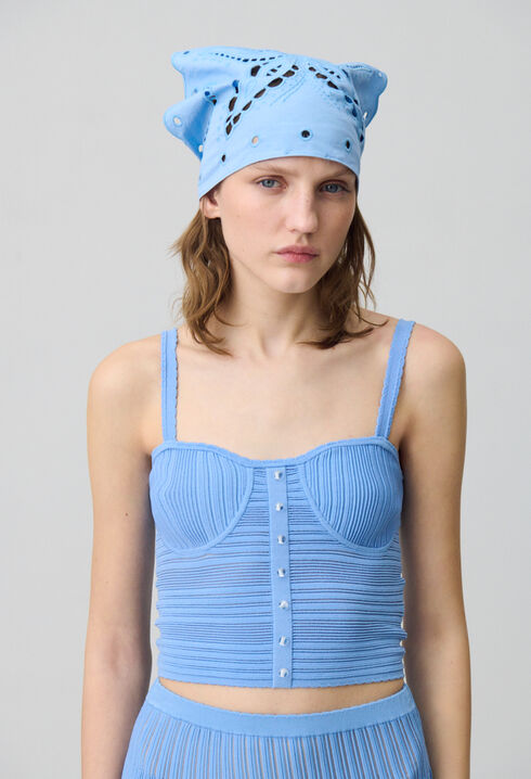 Top maille fine décolleté