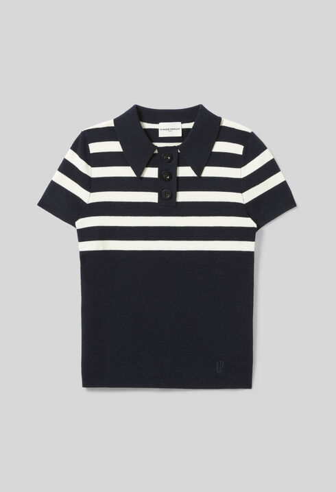 Top polo maille fine