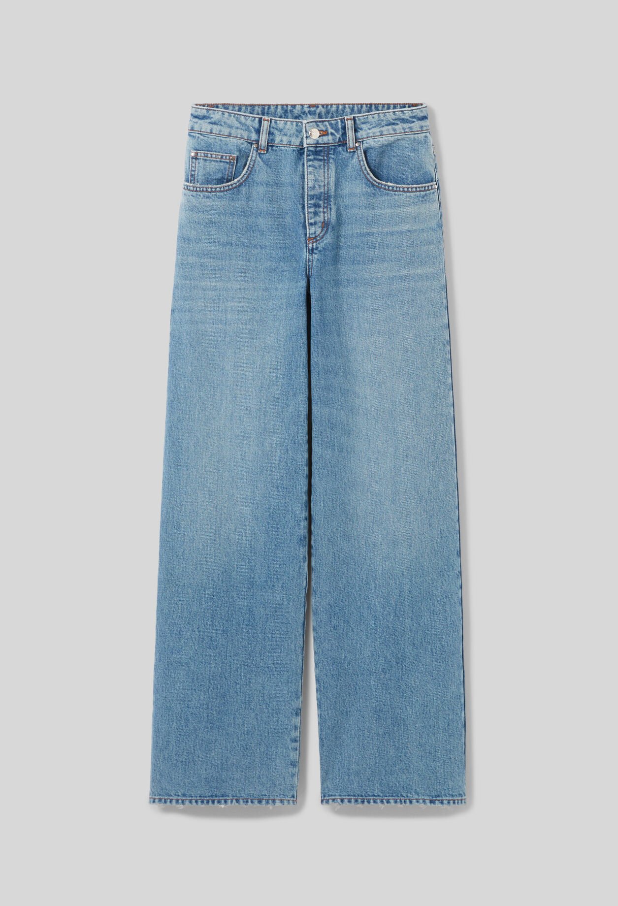 Jean denim droit large délavé