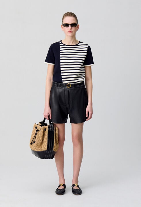 Short cuir noir 