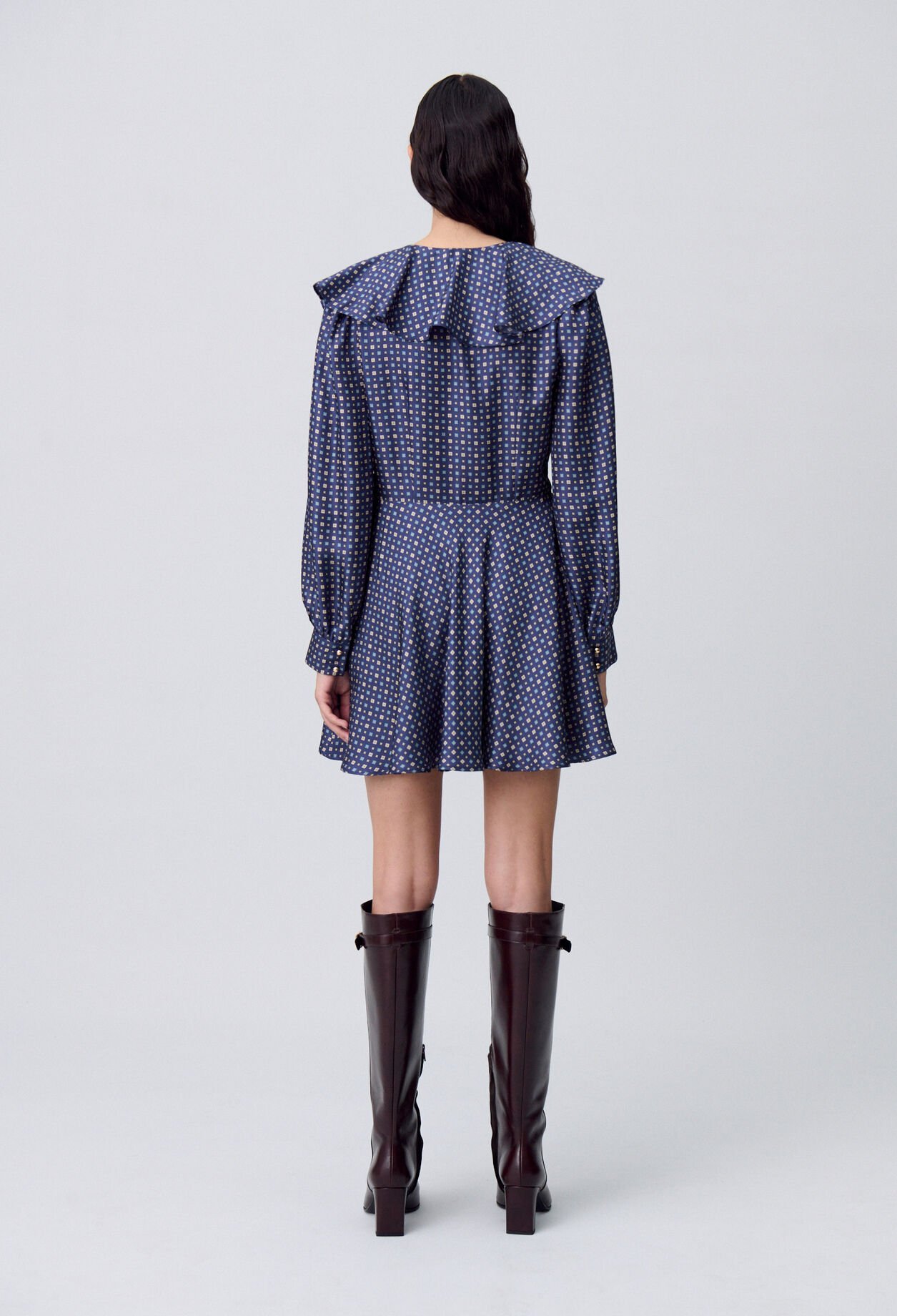 Robe courte soie imprimée