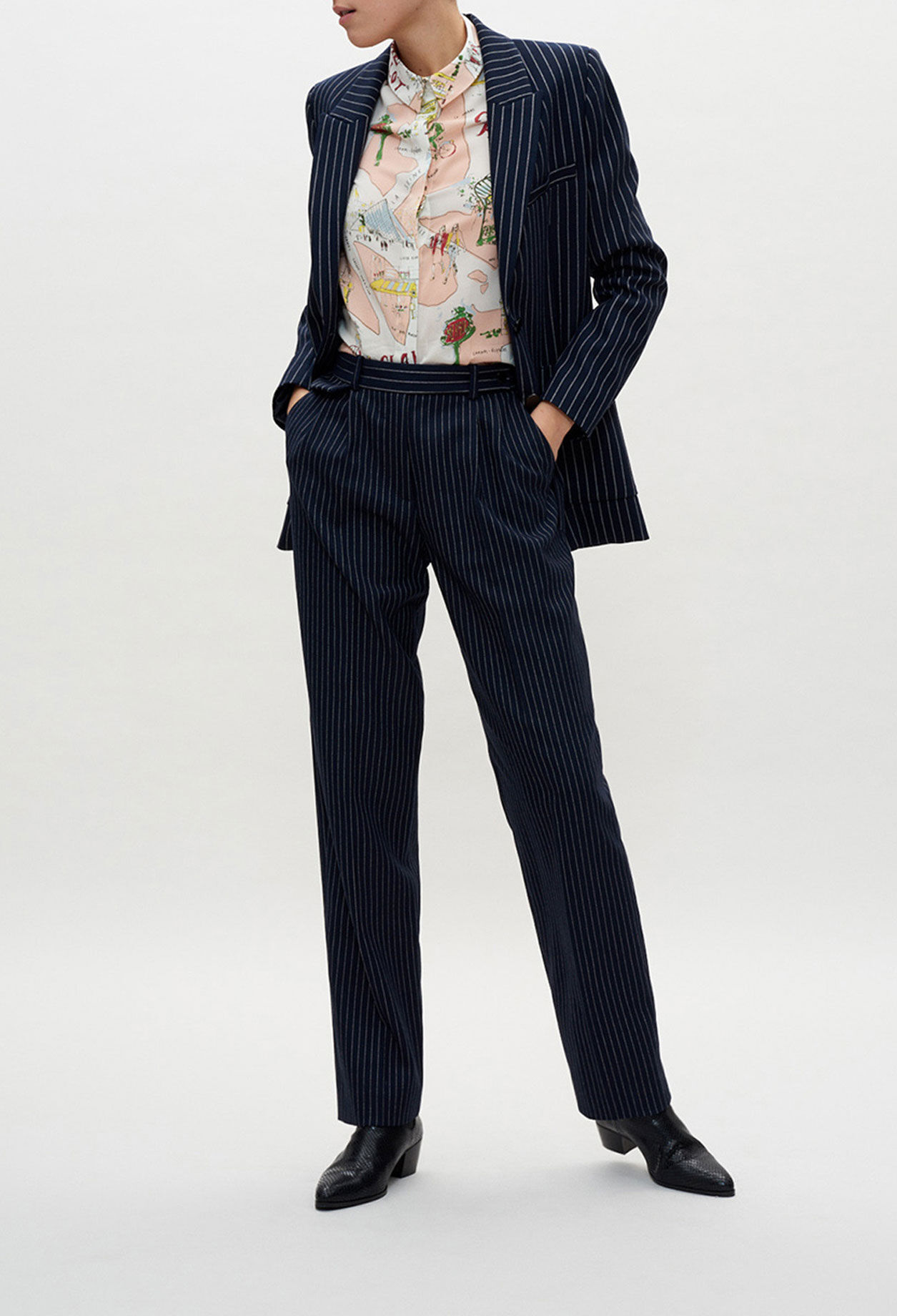 Pantalon de tailleur rayé