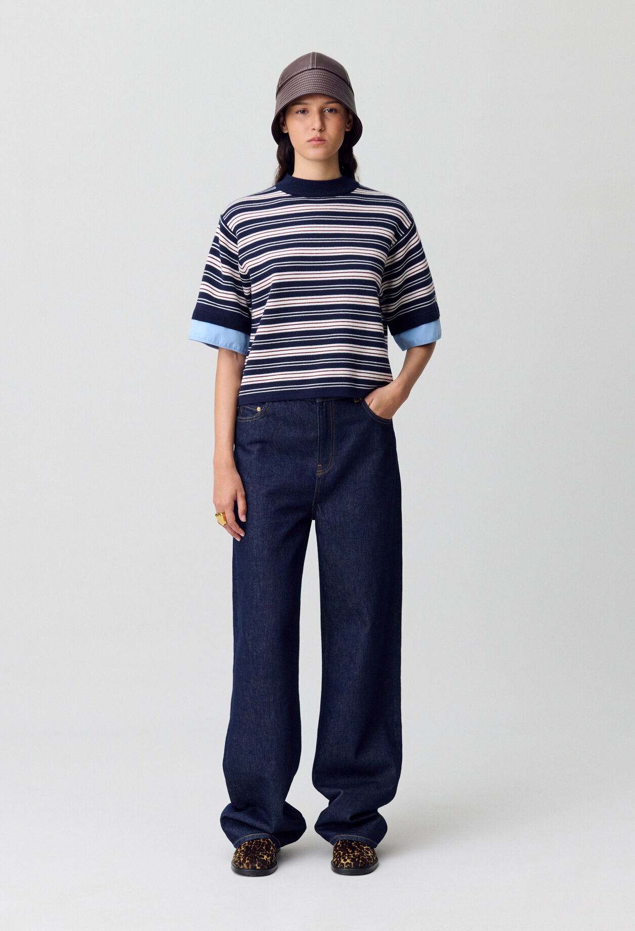 Top maille fine rayures