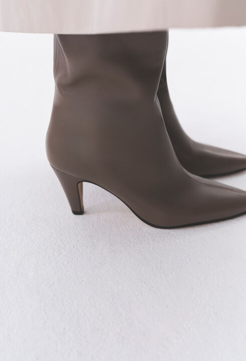 Bottes talons cuir lisse