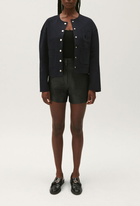 Cardigan court bleu marine