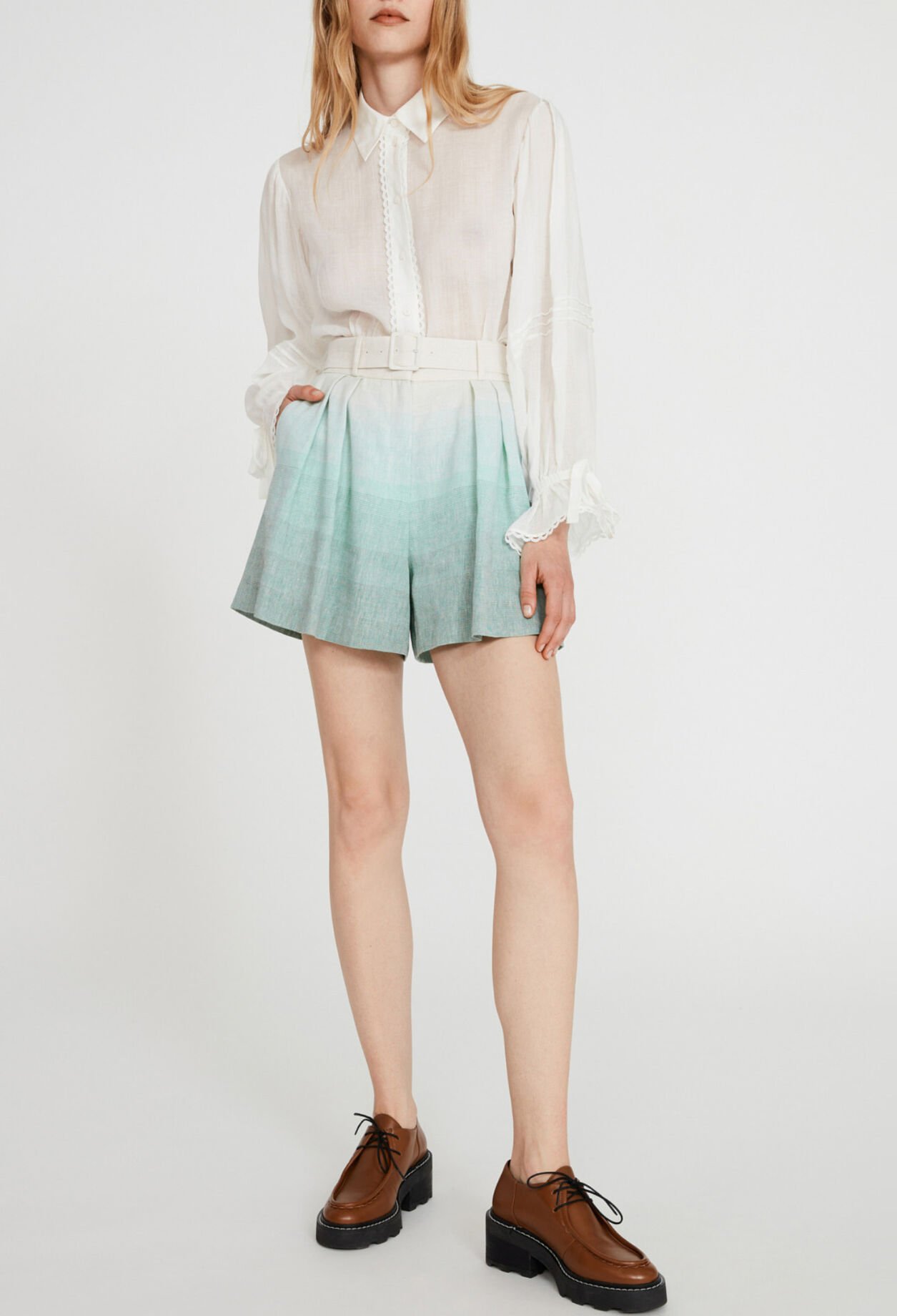 Shorts two-toned mit hoher Taille