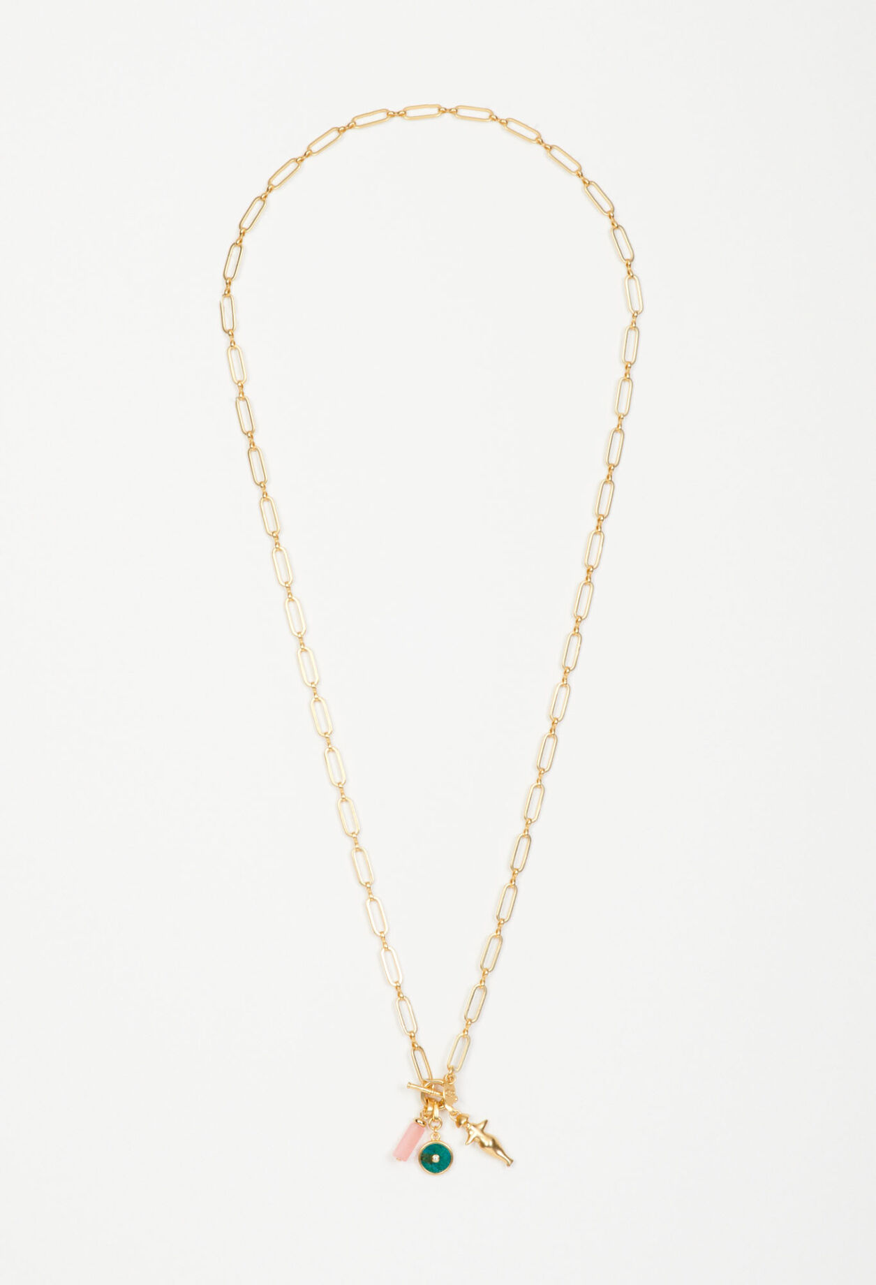Long gold necklace