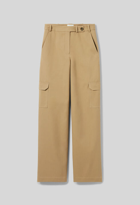 Wide-Leg Straight Cargo Trousers