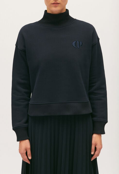 Teli navy blue illusion midi dress