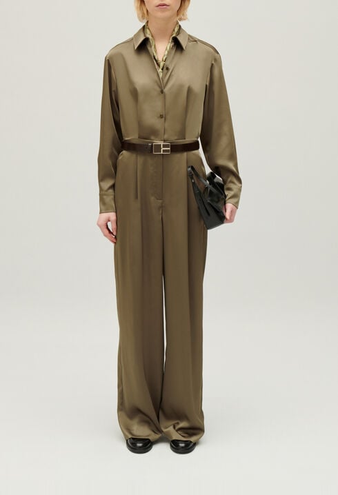 Khaki trouser suit