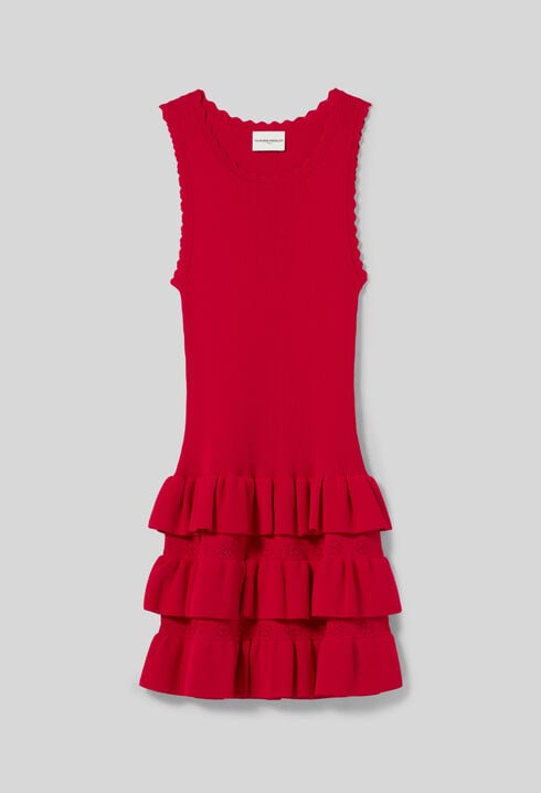 Robe maille volantée