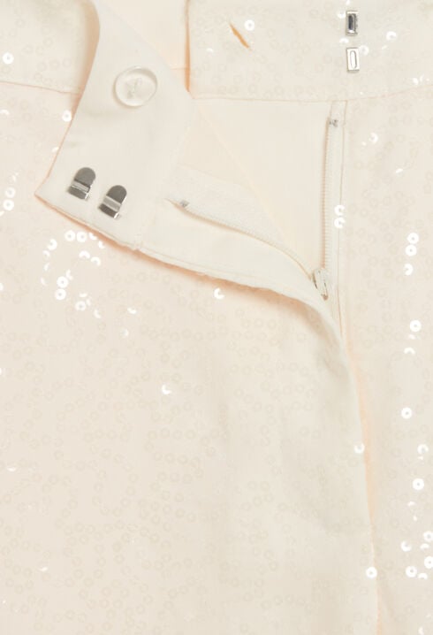 Pantalon sequins écru
