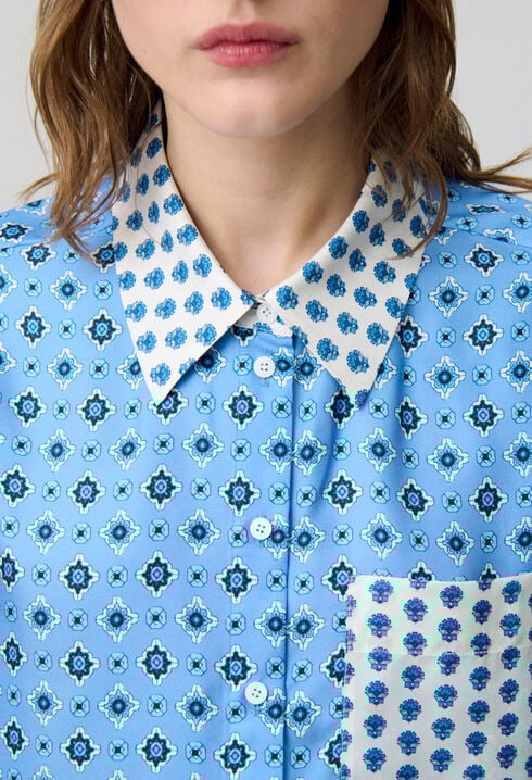 Chemise droite en soie