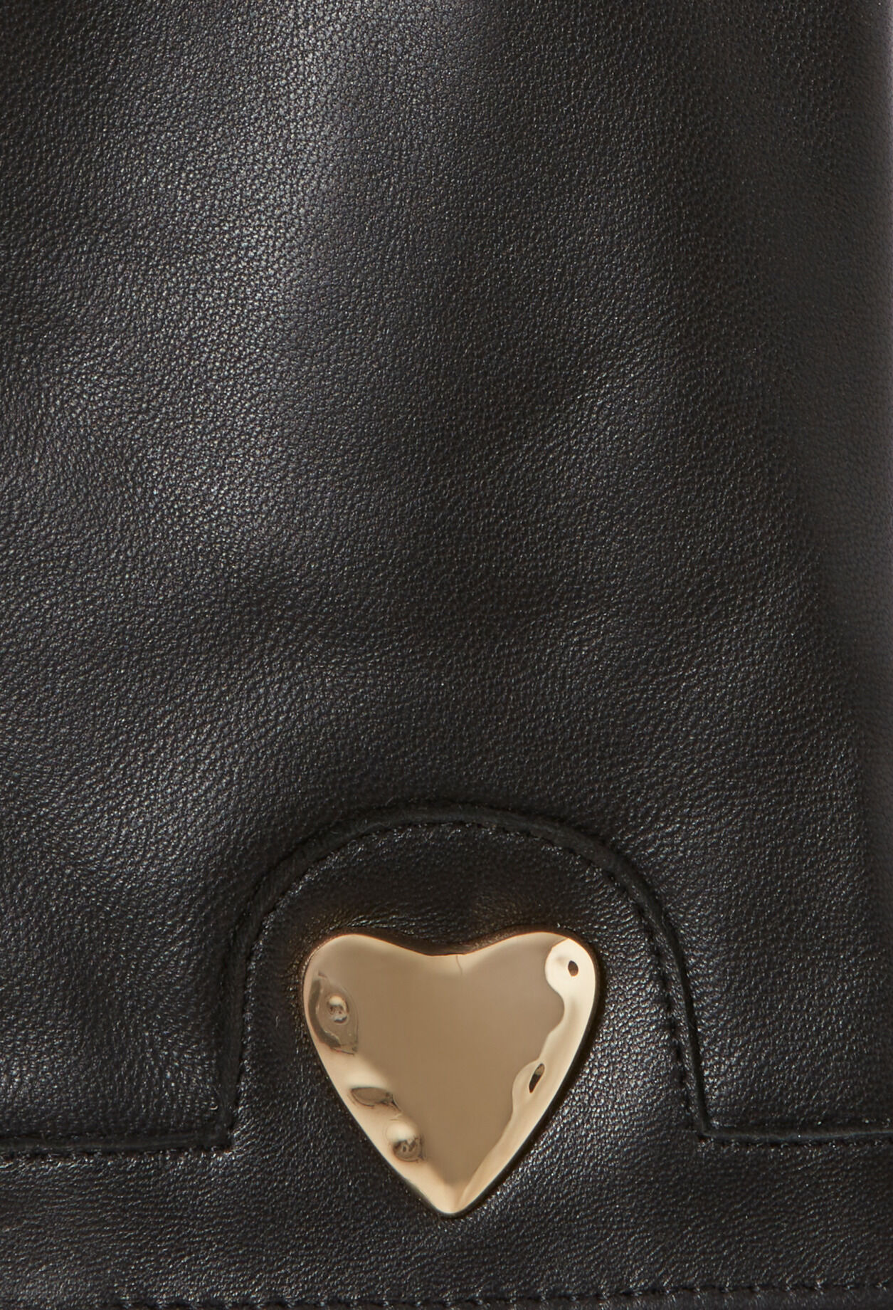 Gants cuir cœur doré