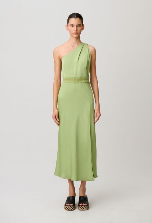 Satin and Lace Maxi Dress