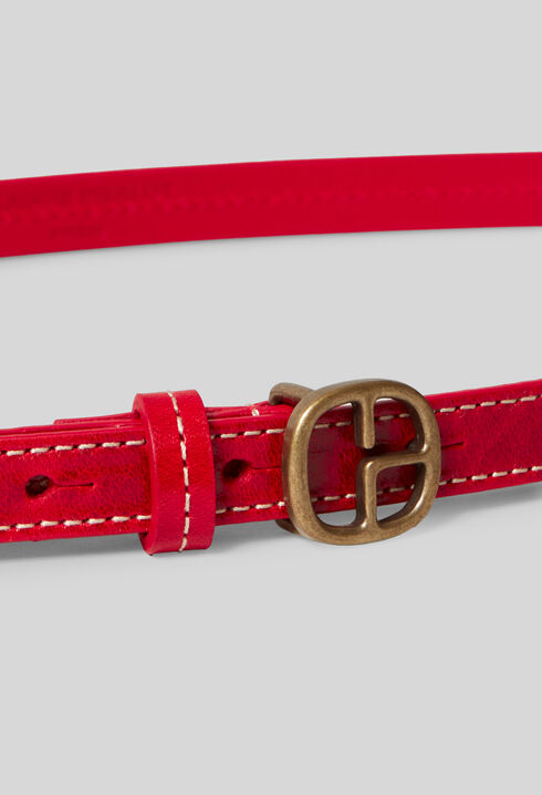 Ceinture cuir contrastée