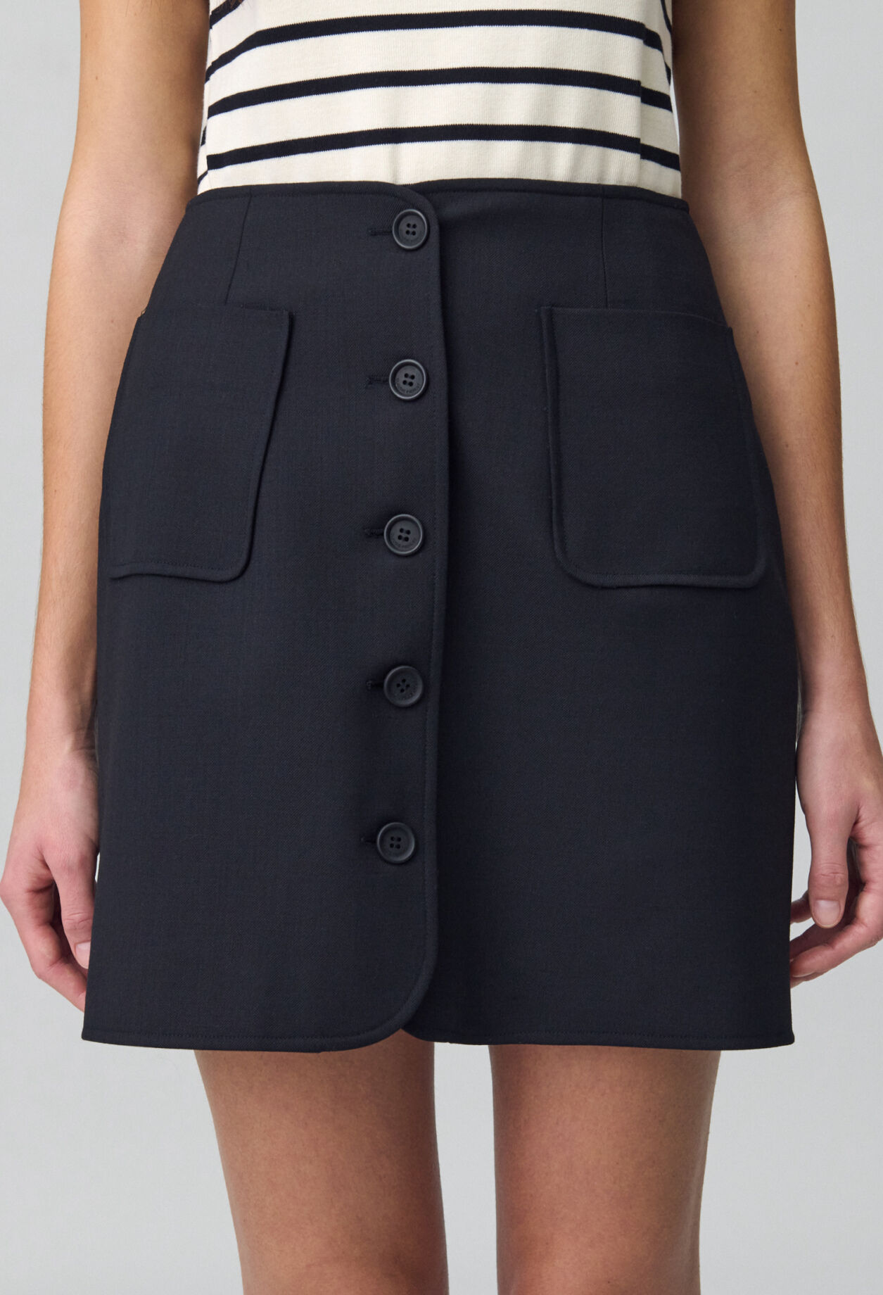 Buttoned mini skirt