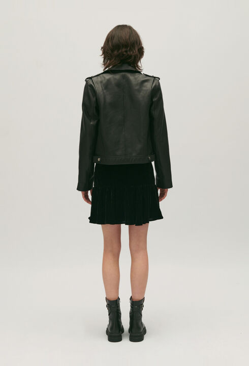 Black grained leather jacket 