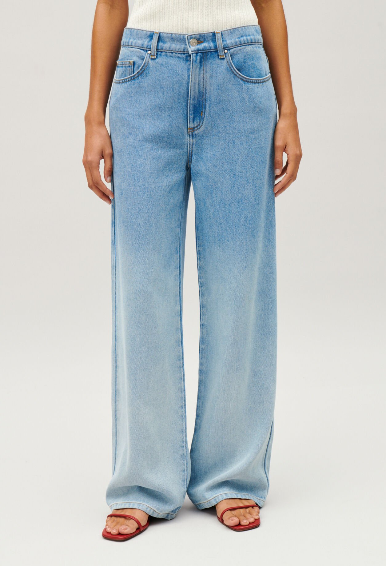 Blue baggy straight leg Michel jeans