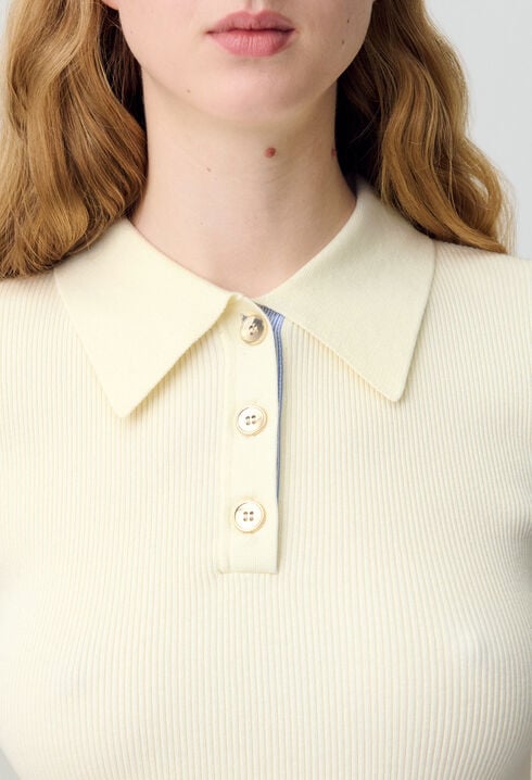Top polo maille fine