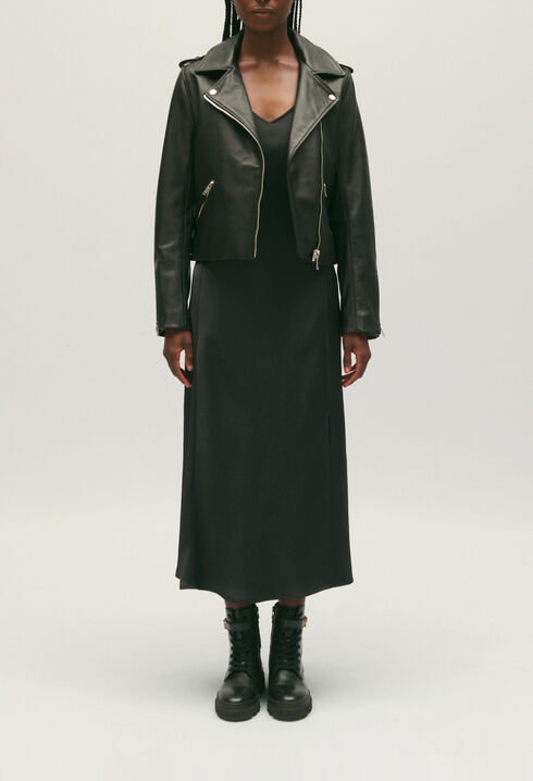 Black smooth leather jacket