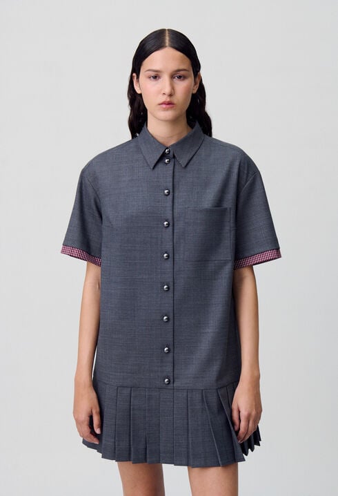 Robe courte plissée