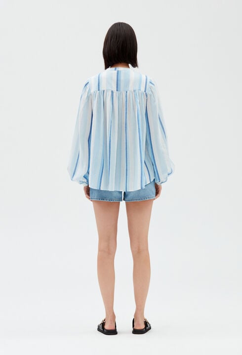 Blue striped blouse