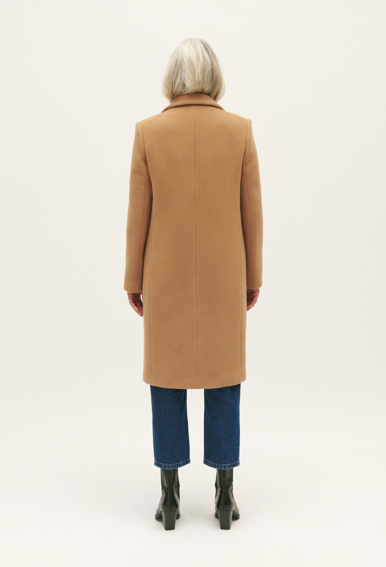 Manteau mi-long laine mélangée