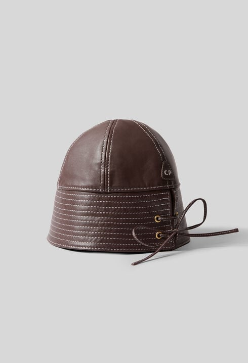 Bob cuir surpiqûres contrastées
