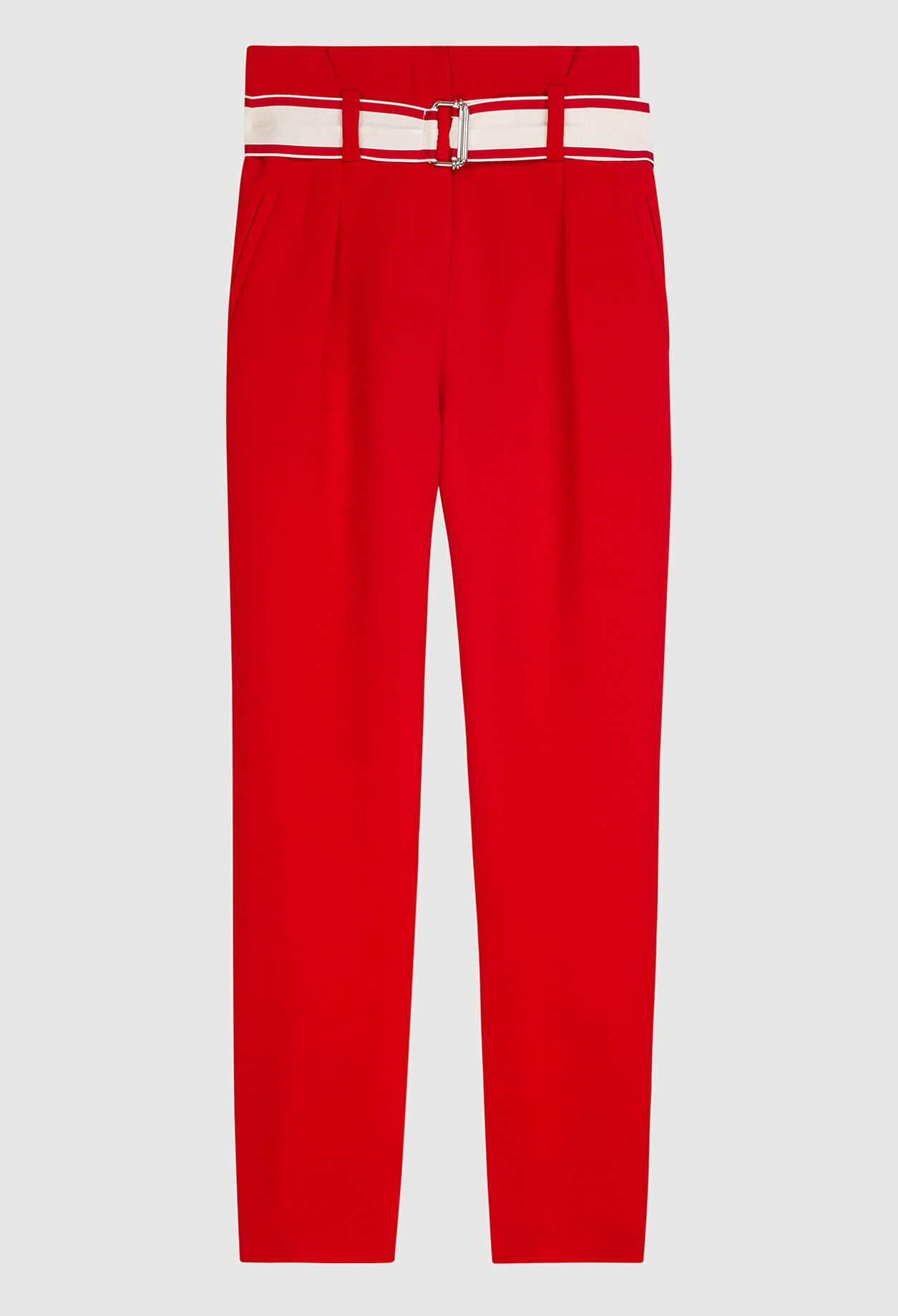 Belted suit trousers