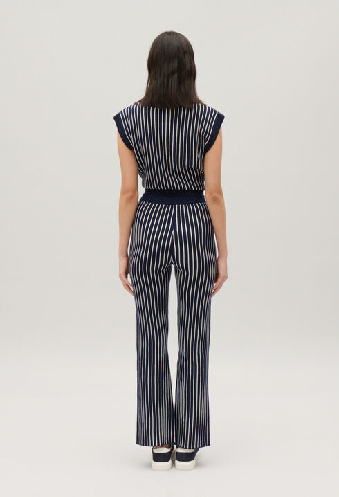 Pantalon maille rayures