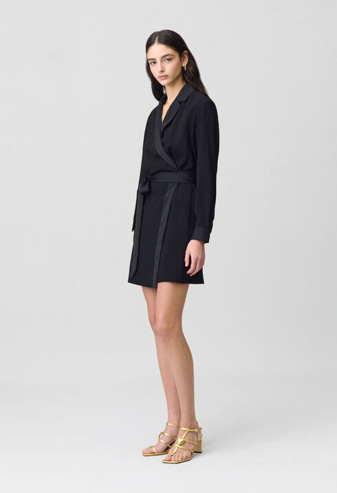 Robe cache-cœur col tailleur